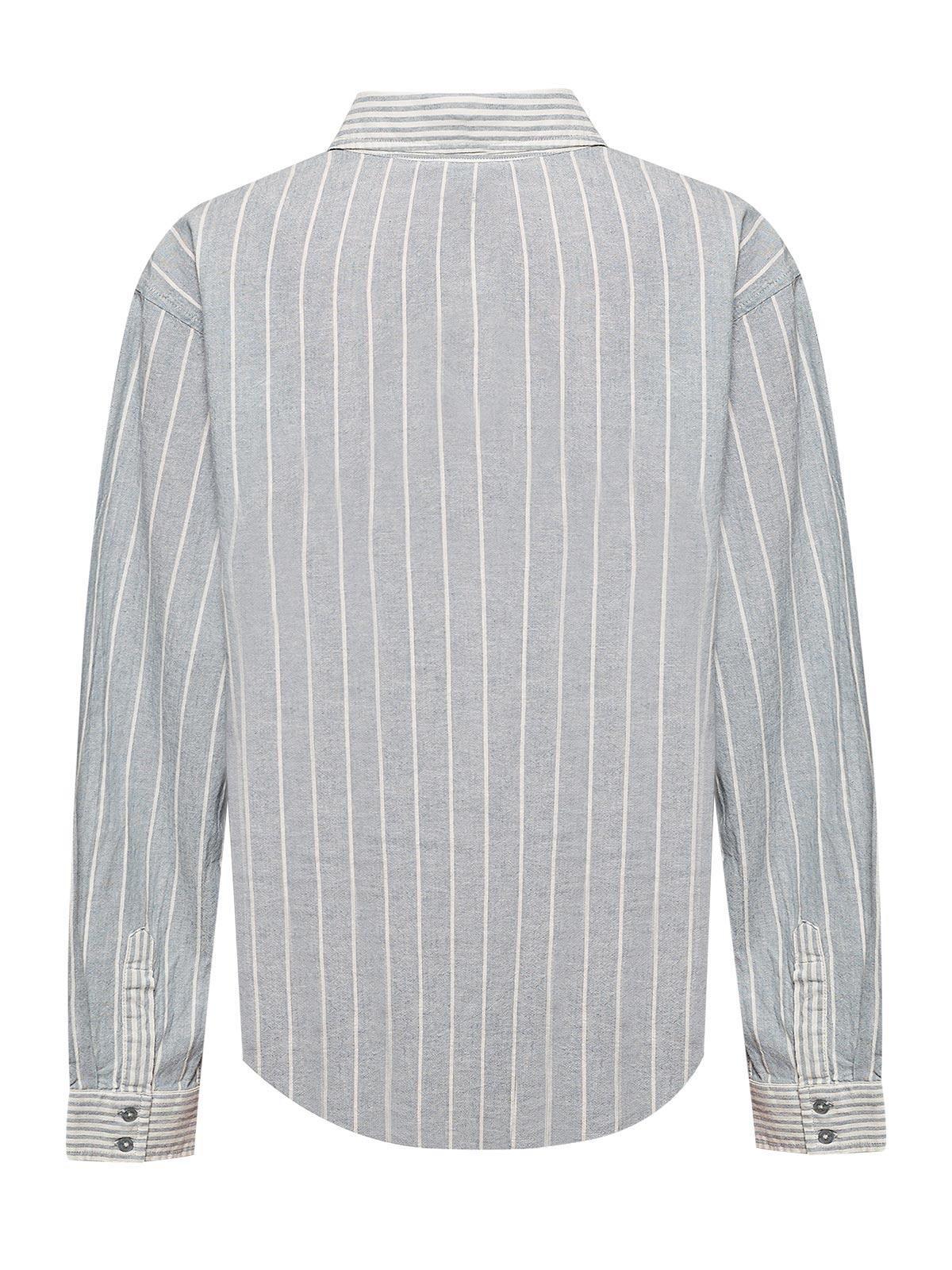 Blusa Lino Orgánico Mujer Lines Celeste -1