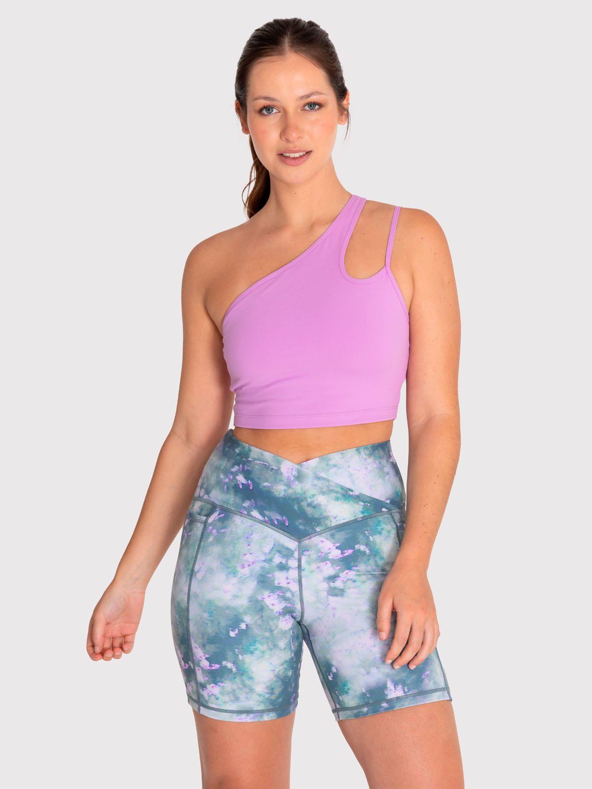 Peto deportiv asimétric Mujer One Shoulder Morado-0