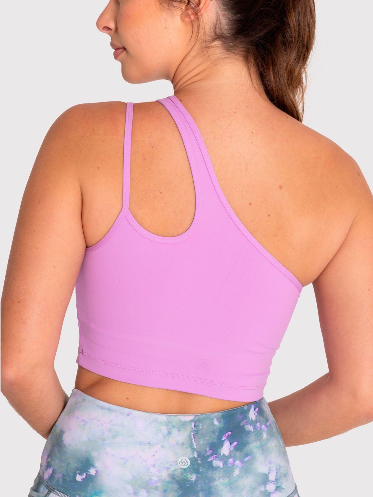 Peto deportiv asimétric Mujer One Shoulder Morado-1