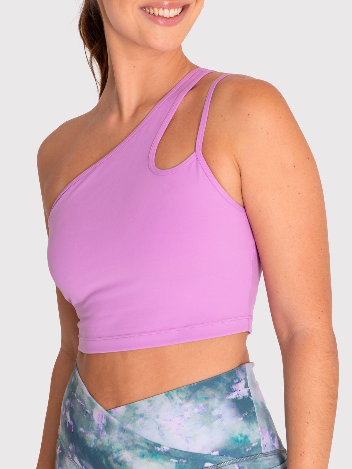 Peto deportiv asimétric Mujer One Shoulder Morado-4
