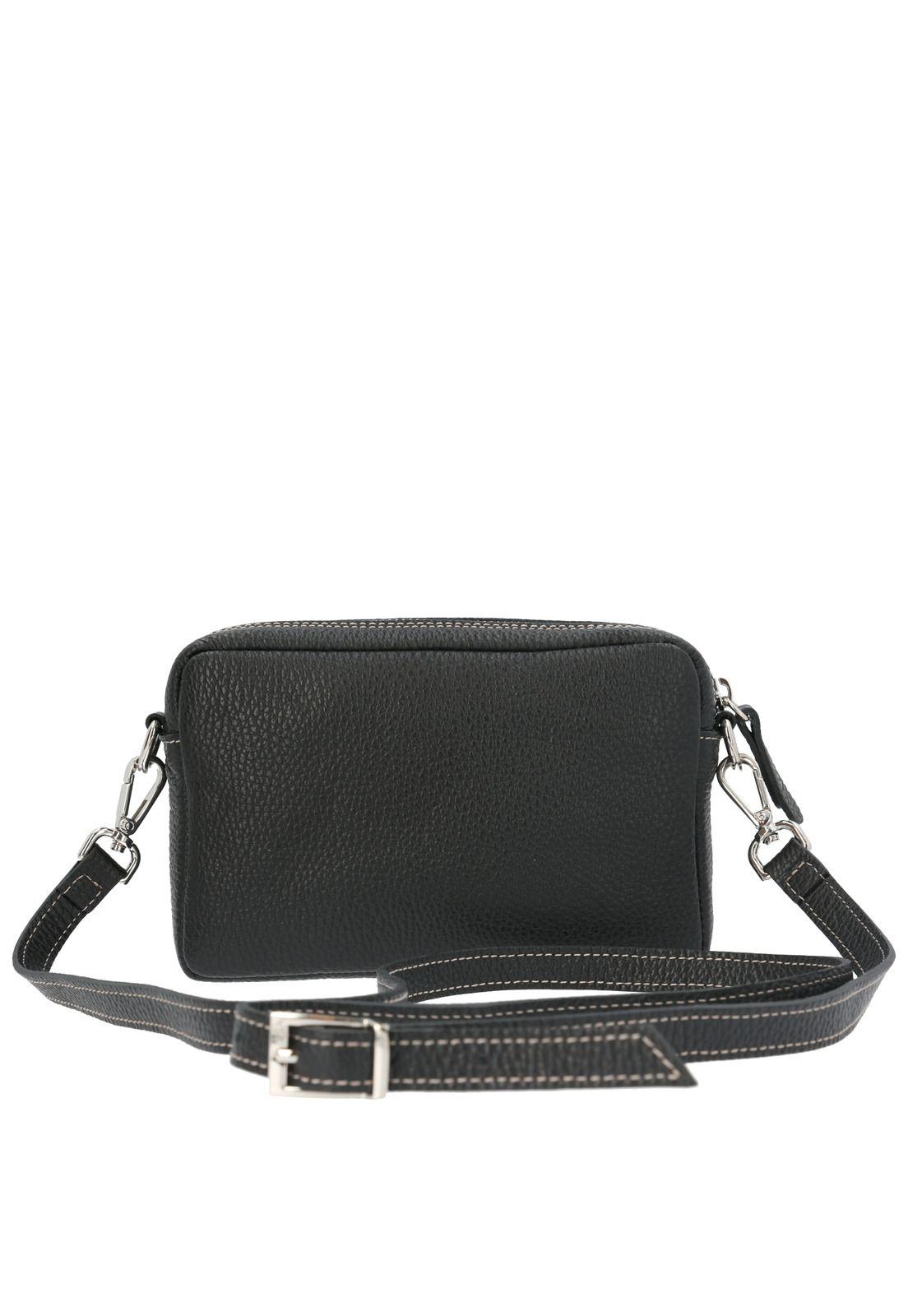 Cartera Cuero Mujer Genova Cross Negro-2