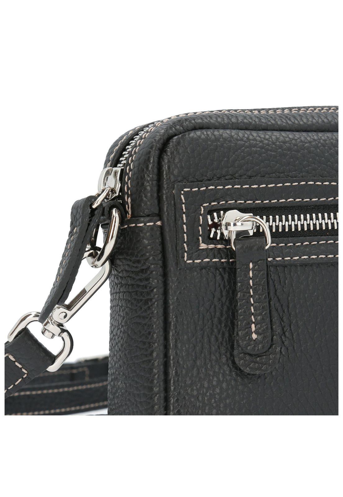 Cartera Cuero Mujer Genova Cross Negro-3