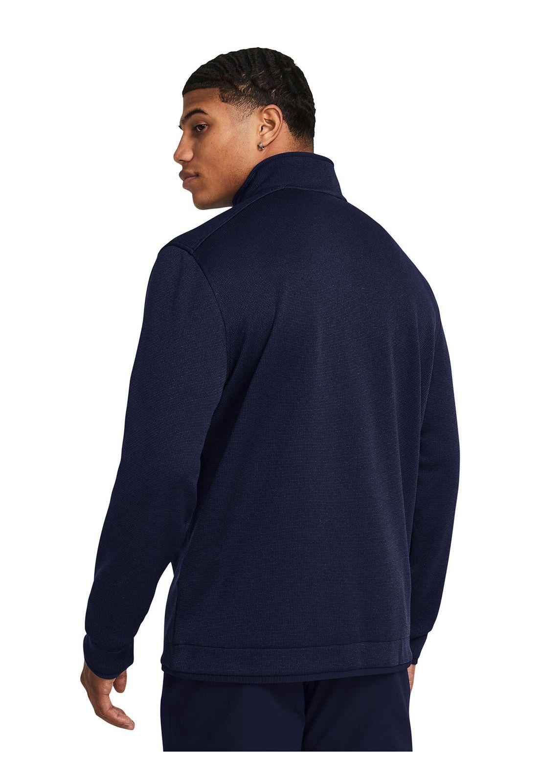 Polerón Ua Storm Sweaterfleece ¼ Zip Azul Para Hombre-4