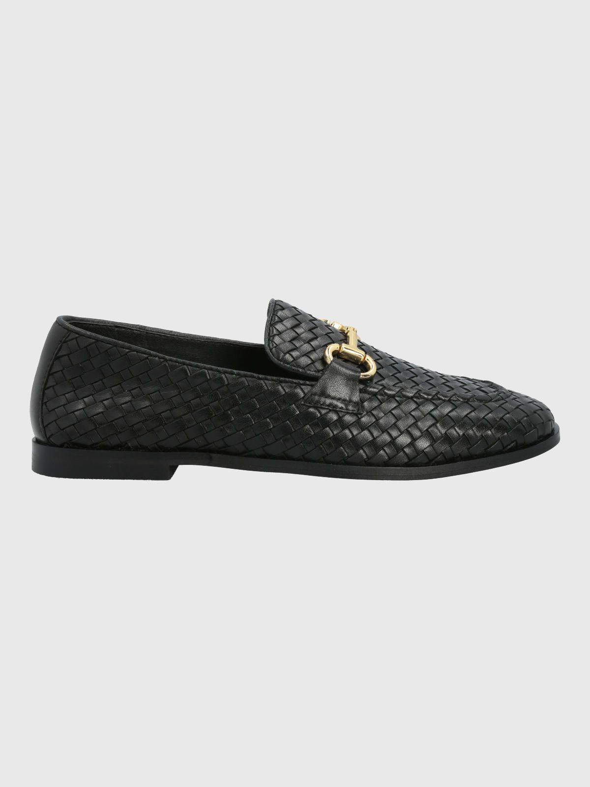 Mocasin Cuero Mujer Feels Negro-1