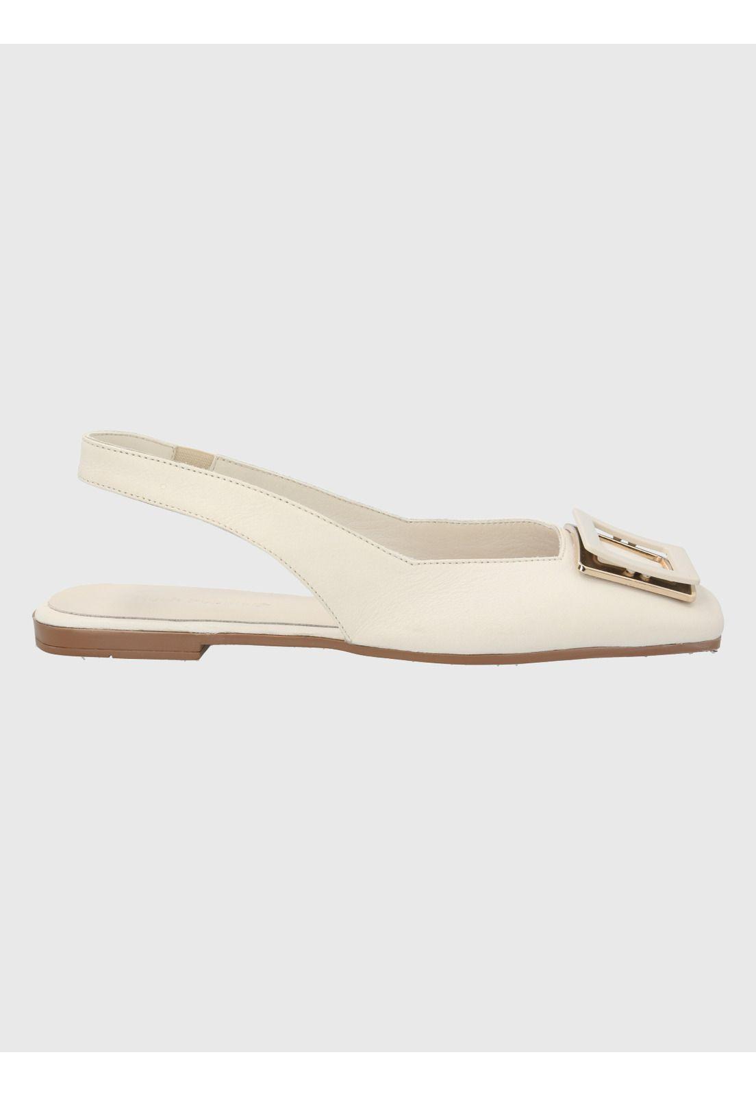 Zapato Cuero Blanco Mujer Gavia -1