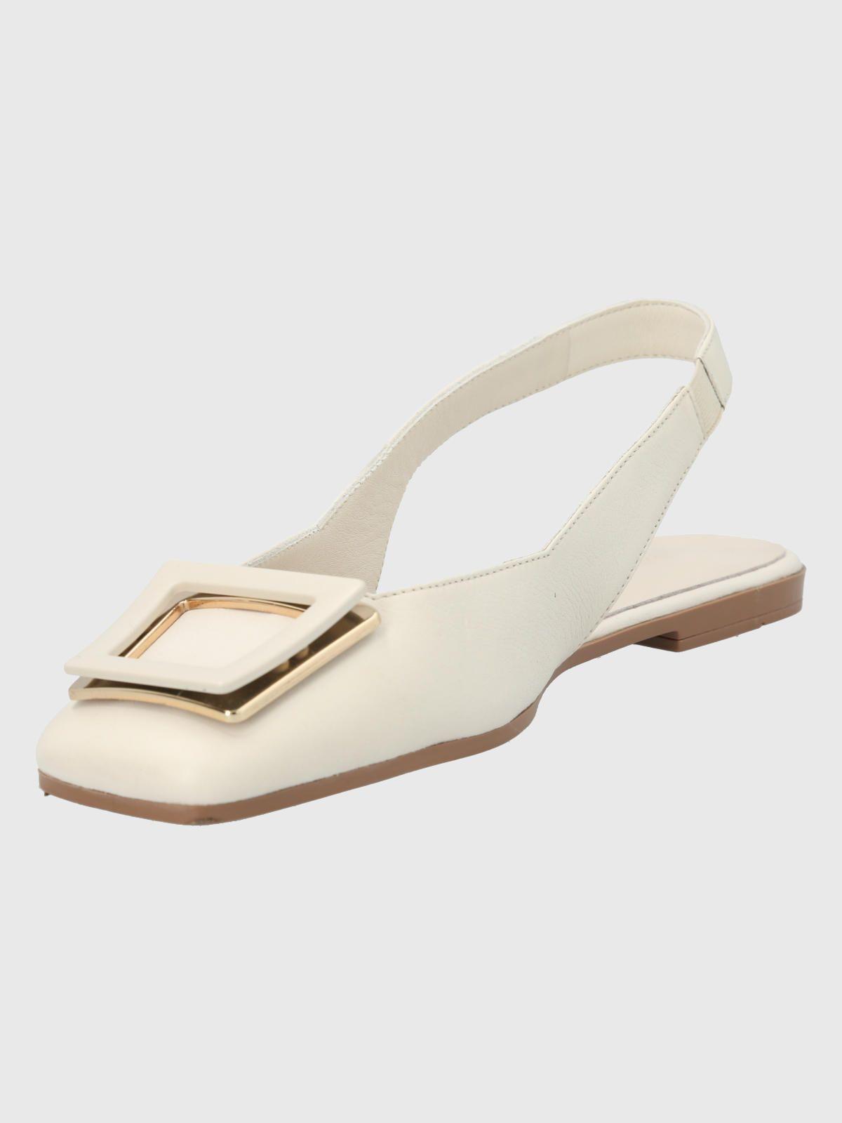 Zapato Cuero Blanco Mujer Gavia -3