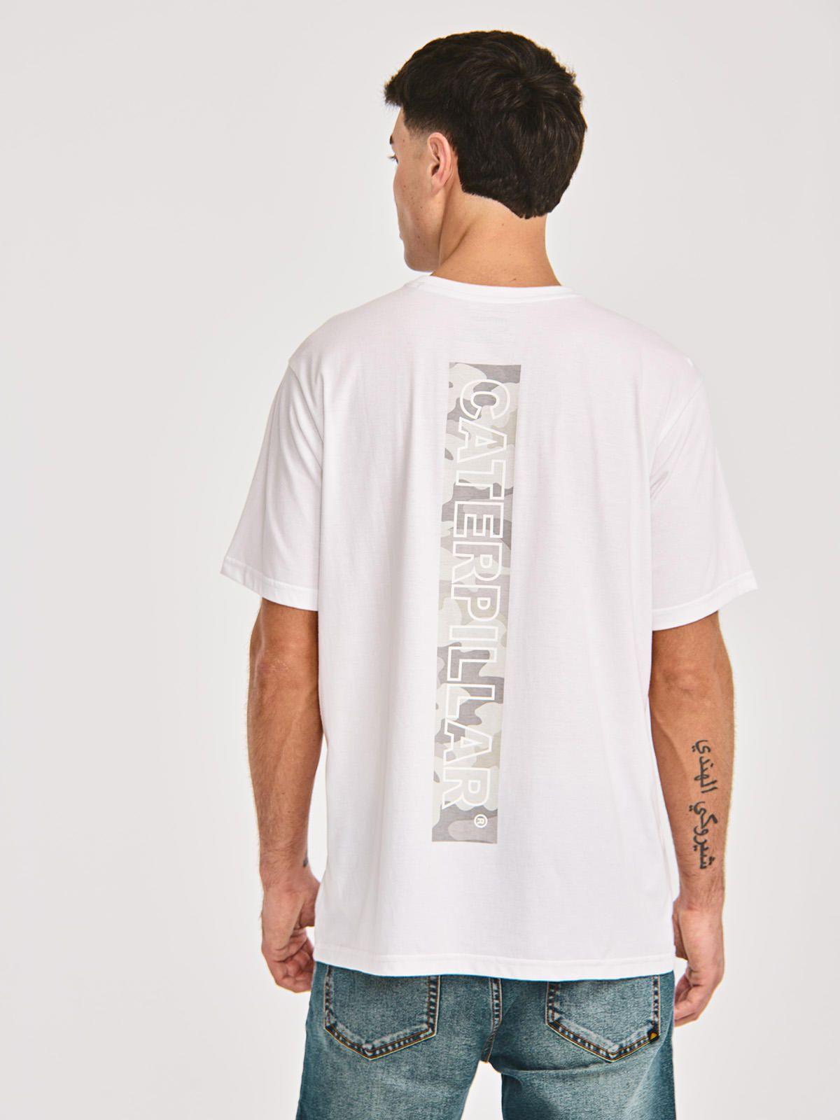 Polera Manga Corta Hombre Cat Id Graphic1 Blanco-1