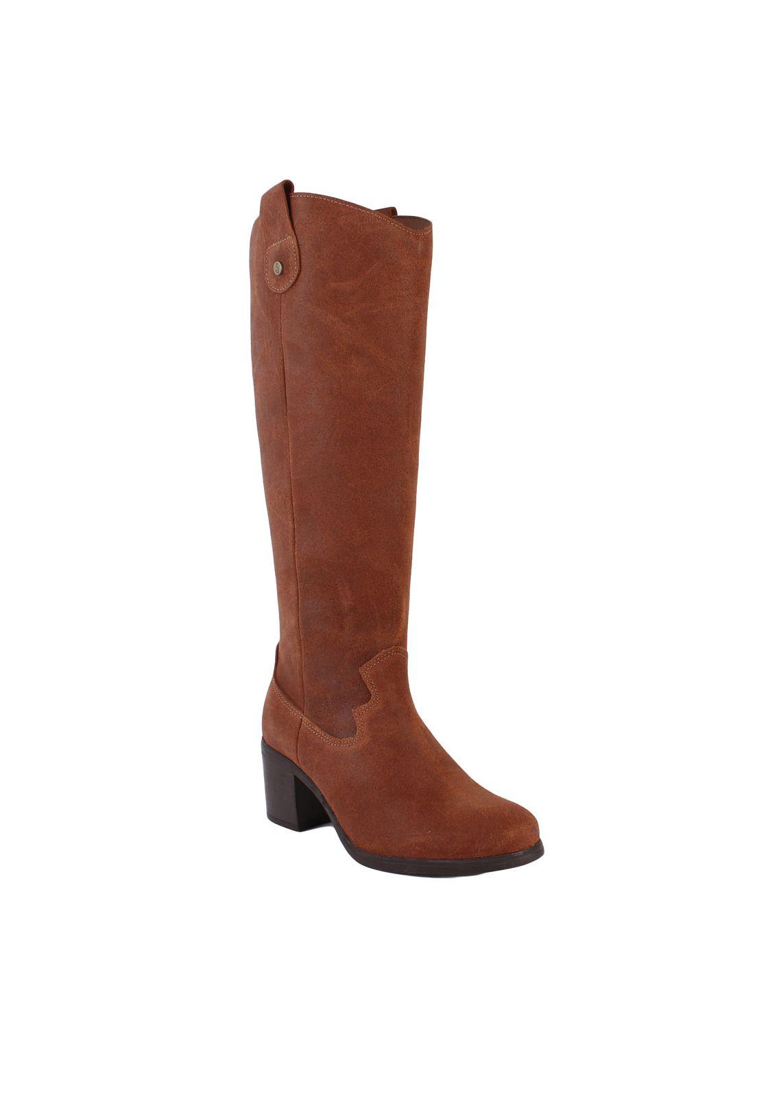 Bota Cuero Mujer Alyn Café-0