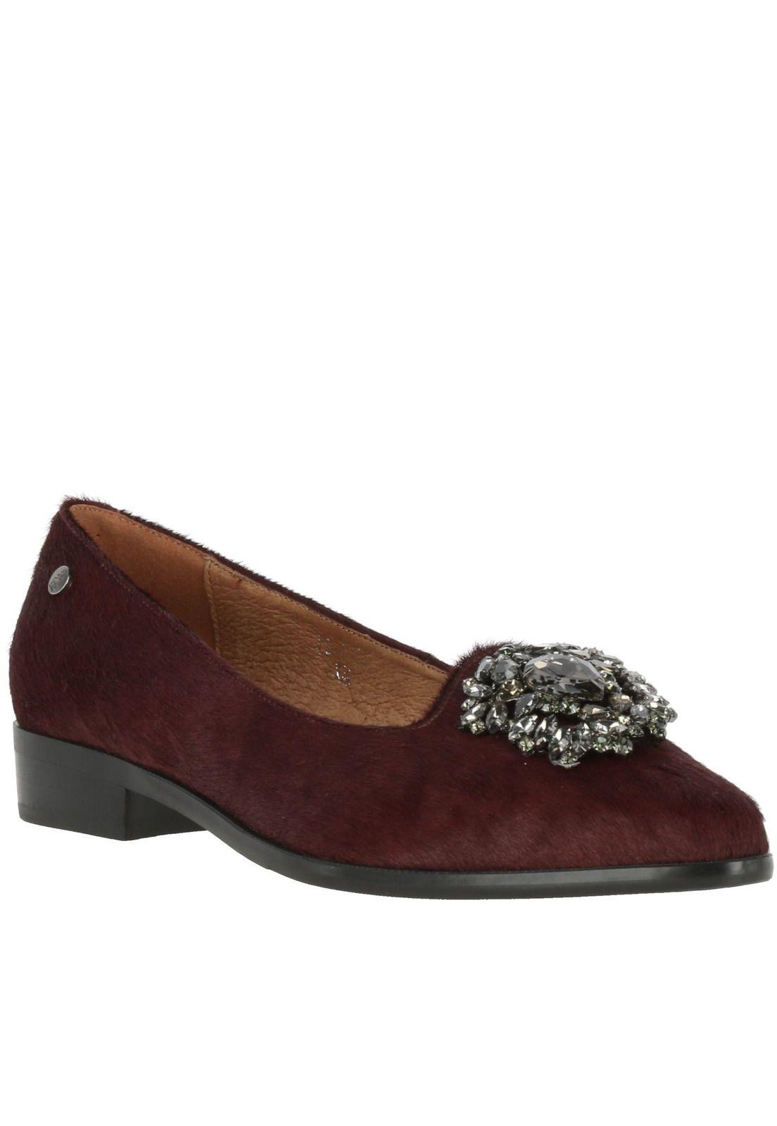 Zapato Mujer Cuero Merane Burdeo-0