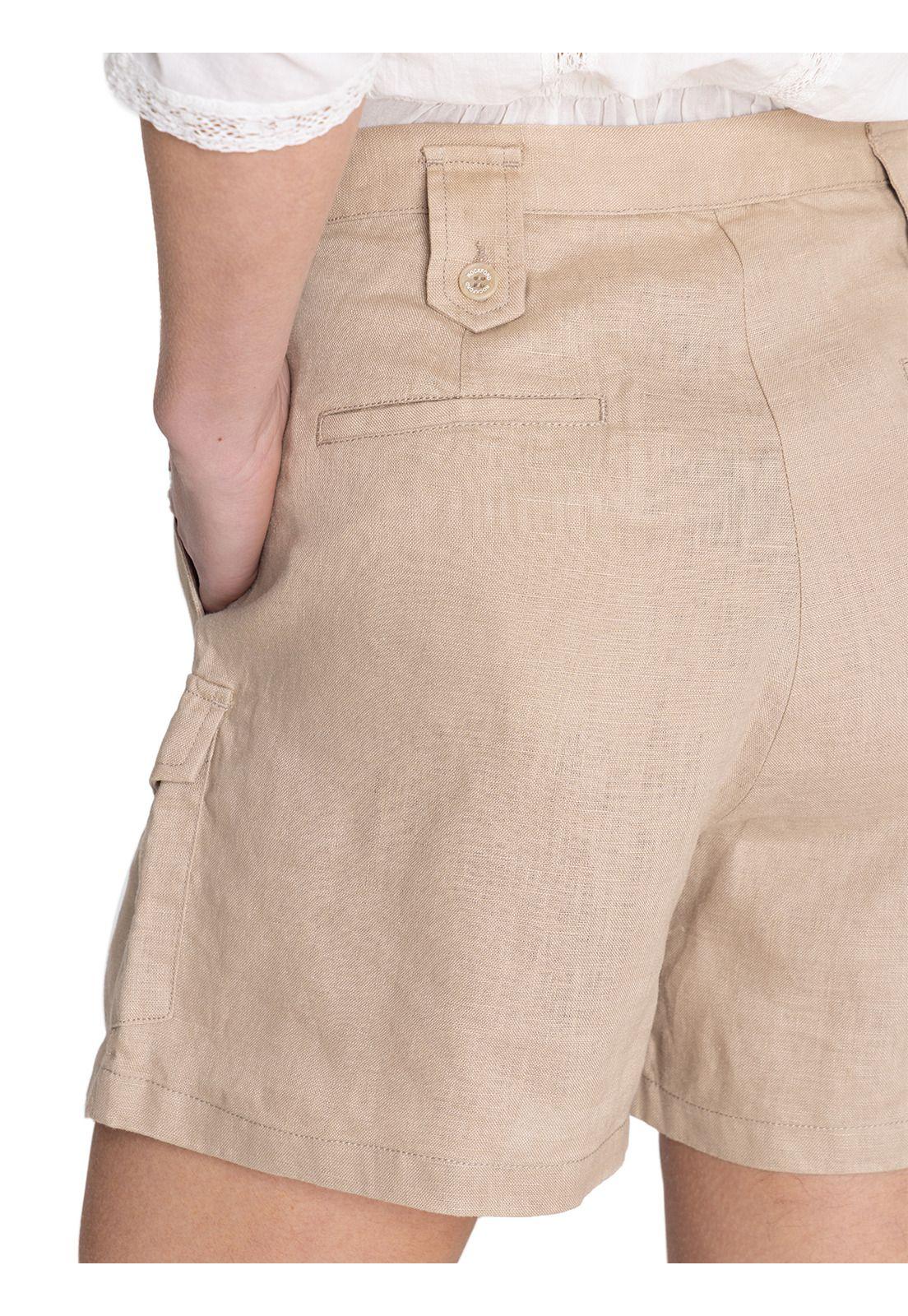 Short Lino Orgánico Verde Rout Mujer -8