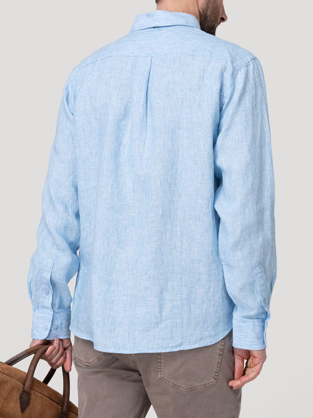 Camisa Lino Orgánico Hombre Claslinen Celeste-5