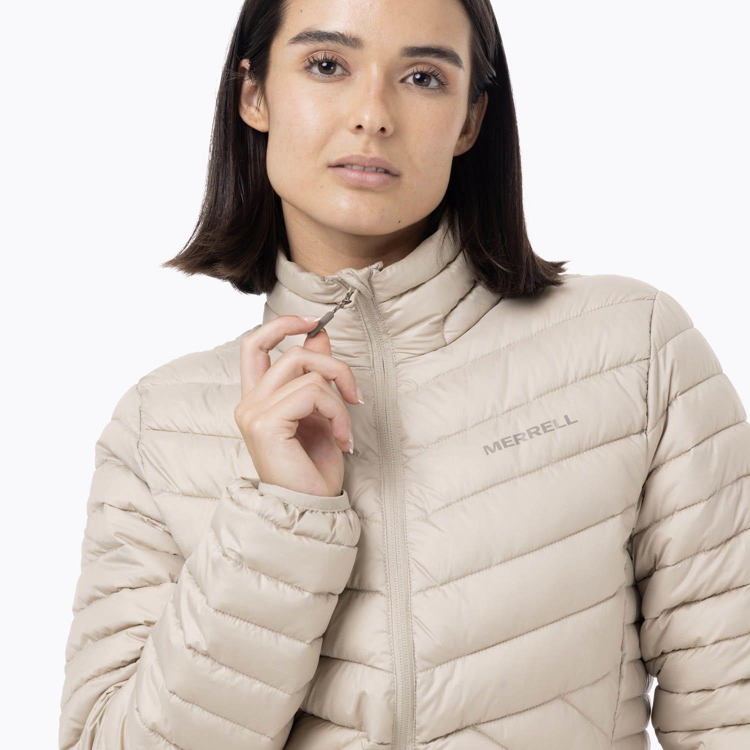 Parka Mujer Full Zipper Beige-5