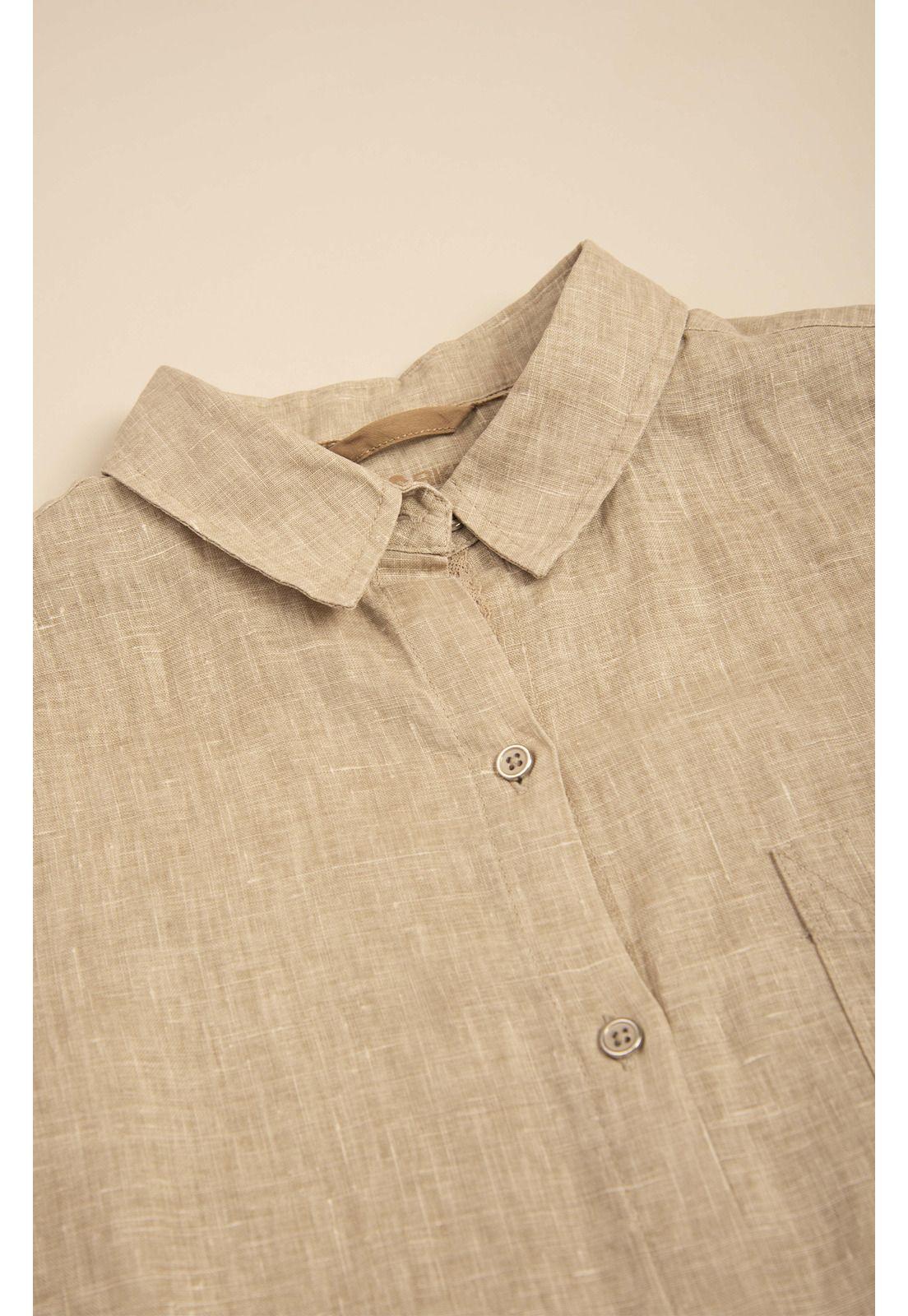 Blusa Lino Orgánico Mujer Lirio Beige-1