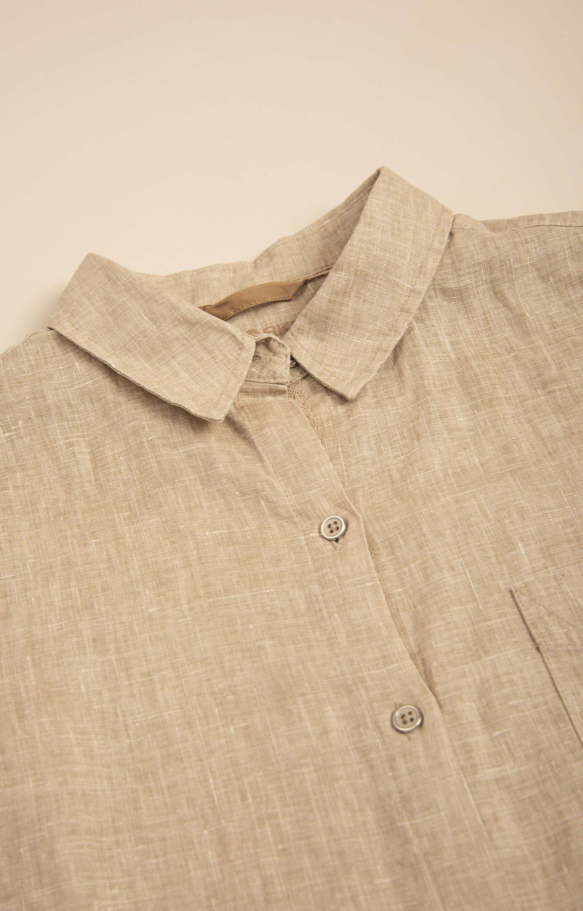 Blusa Lino Orgánico Mujer Lirio Beige-1