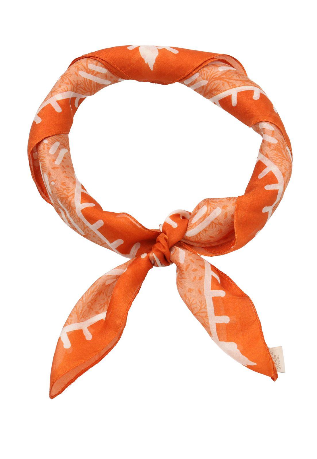 Pañuelo Naranja Seda Strozzi Mujer-1