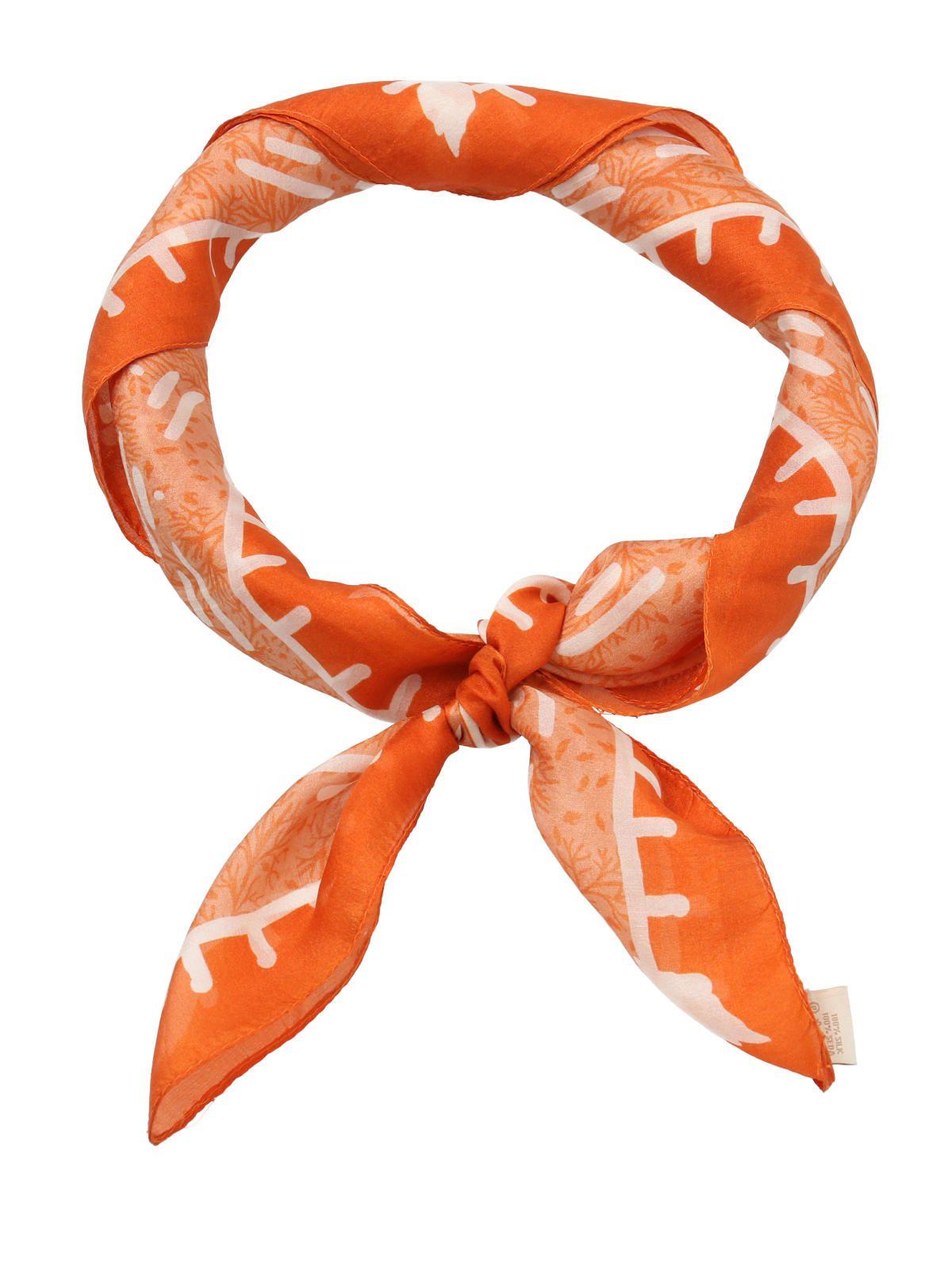 Pañuelo Naranja Seda Strozzi Mujer-0