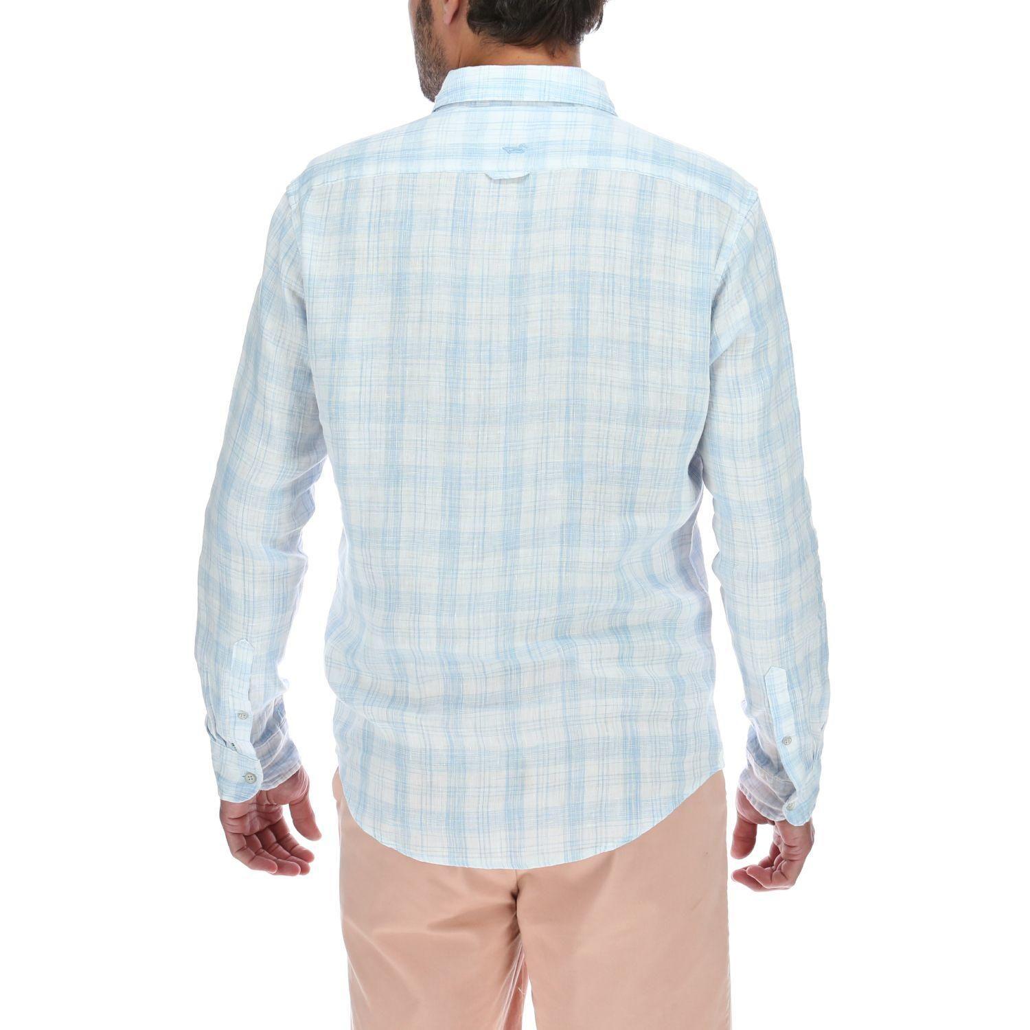 Camisa Lino Hombre Linenbicolo Celeste-2