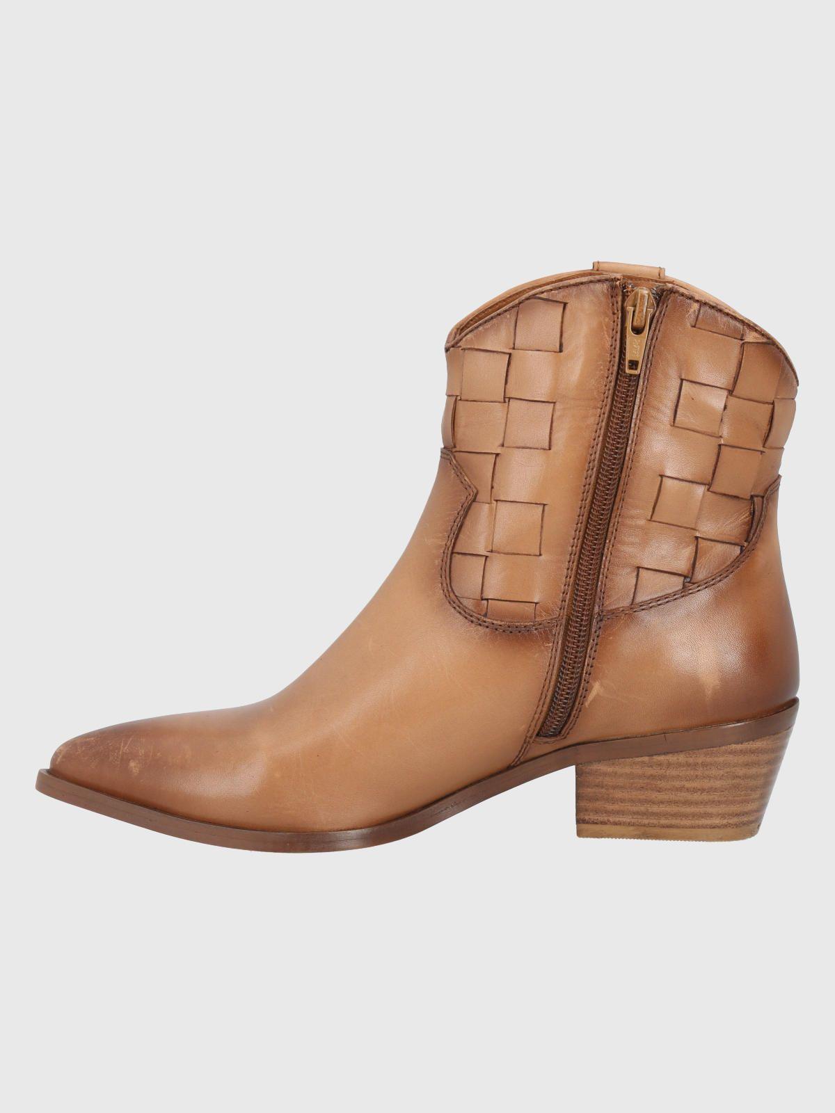 Botín Cuero Café Claro Mujer Vitto -4