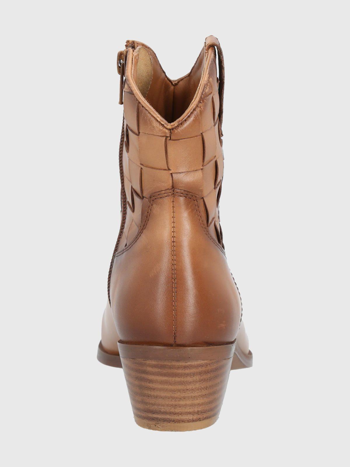 Botín Cuero Café Claro Mujer Vitto -5