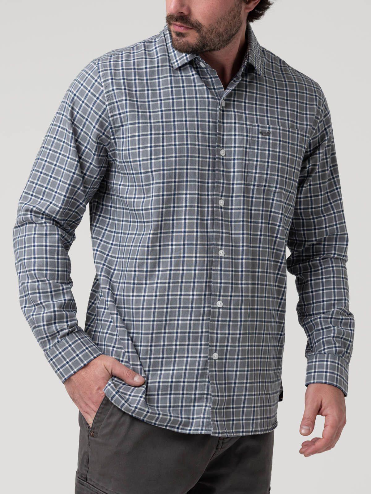 Camisa Algodón Hombre Wool Azul-4