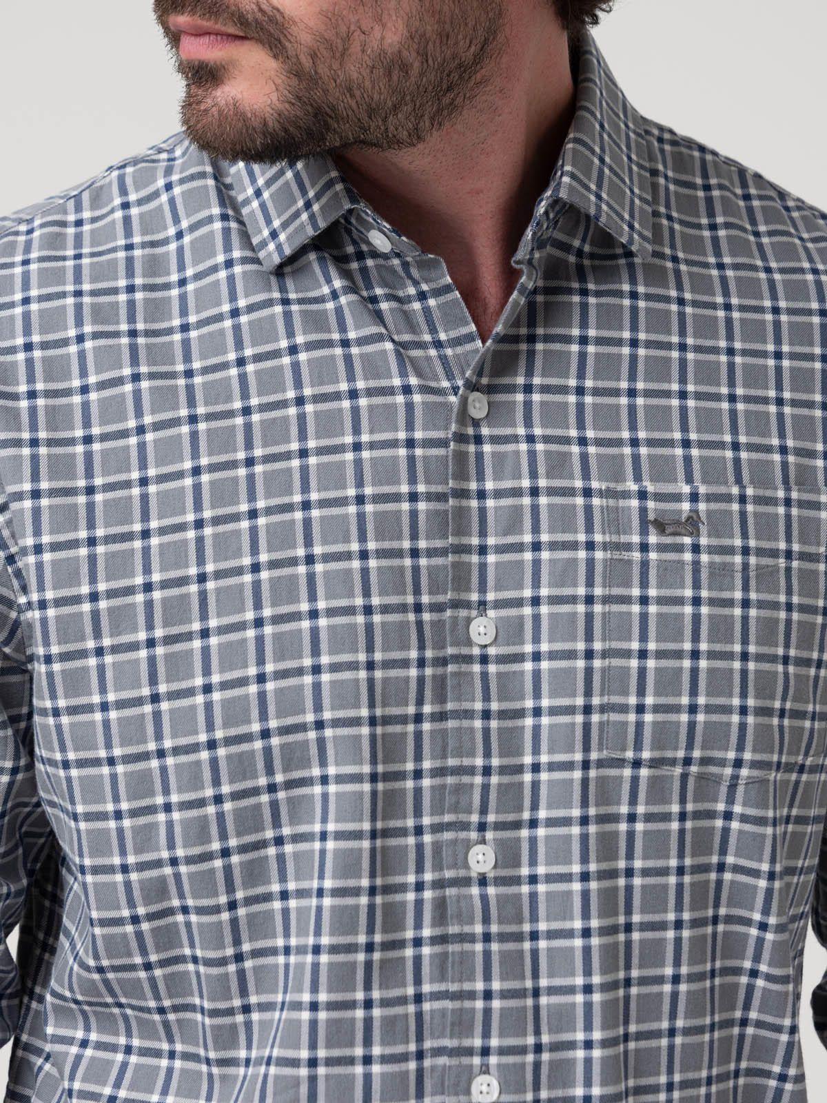 Camisa Algodón Hombre Wool Azul-6