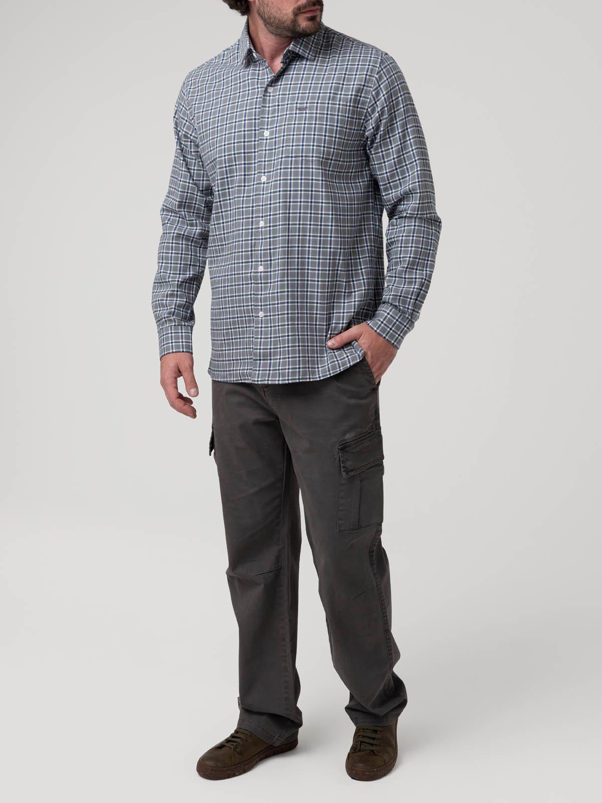 Camisa Algodón Hombre Wool Azul-7