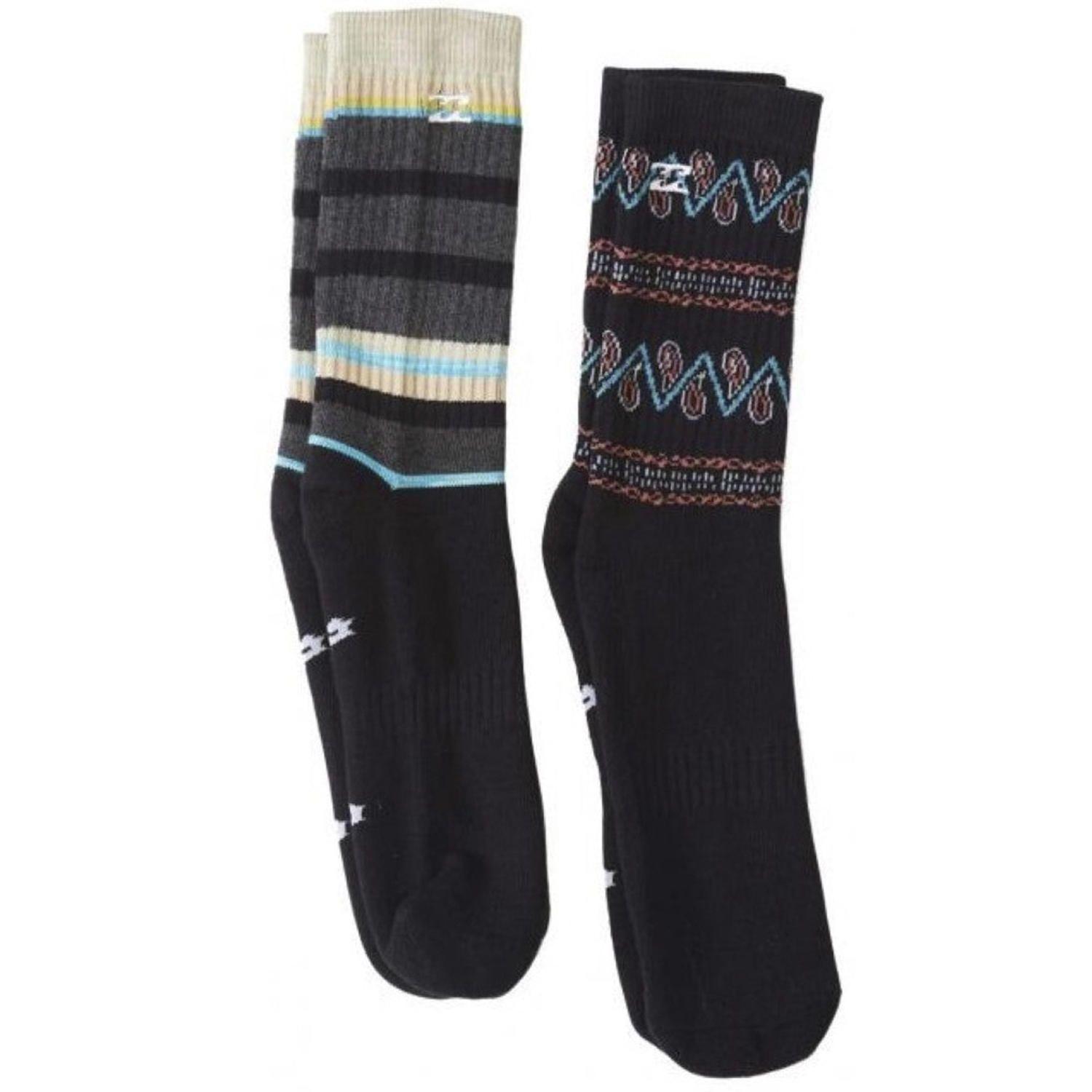 Calcetín Hombre Paisley Crew M Negro-0