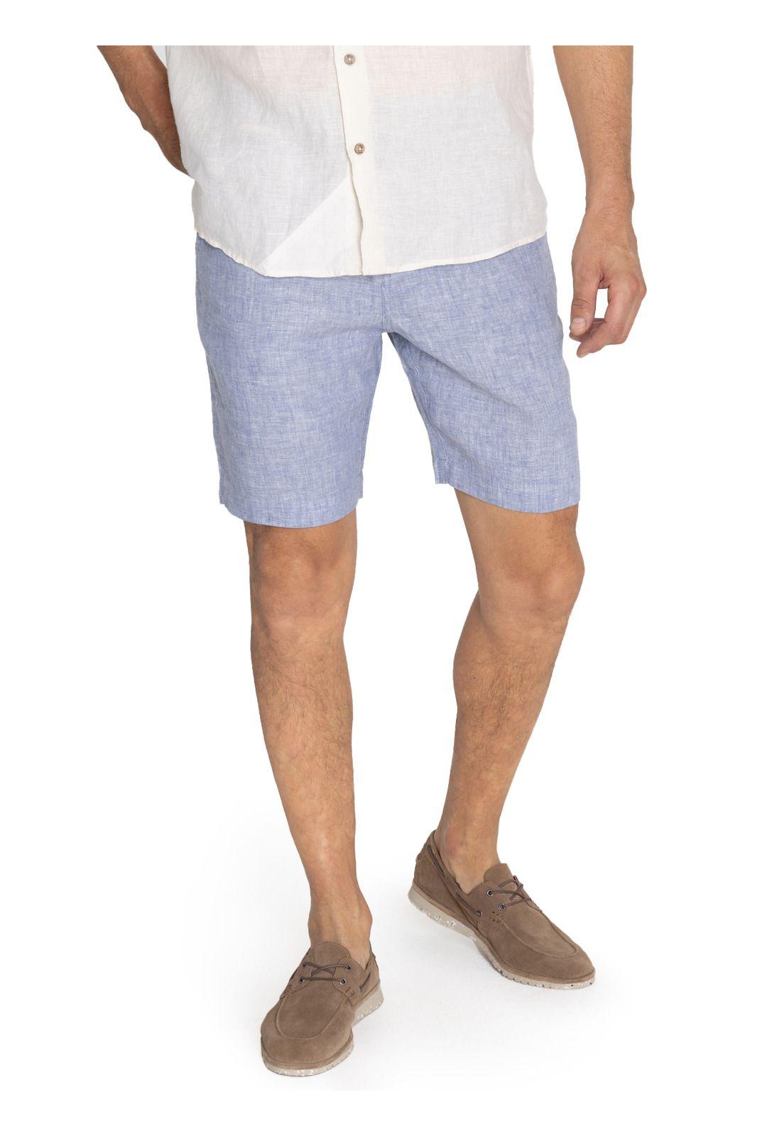 Short Lino Orgánico Azul Linen Hombre -4