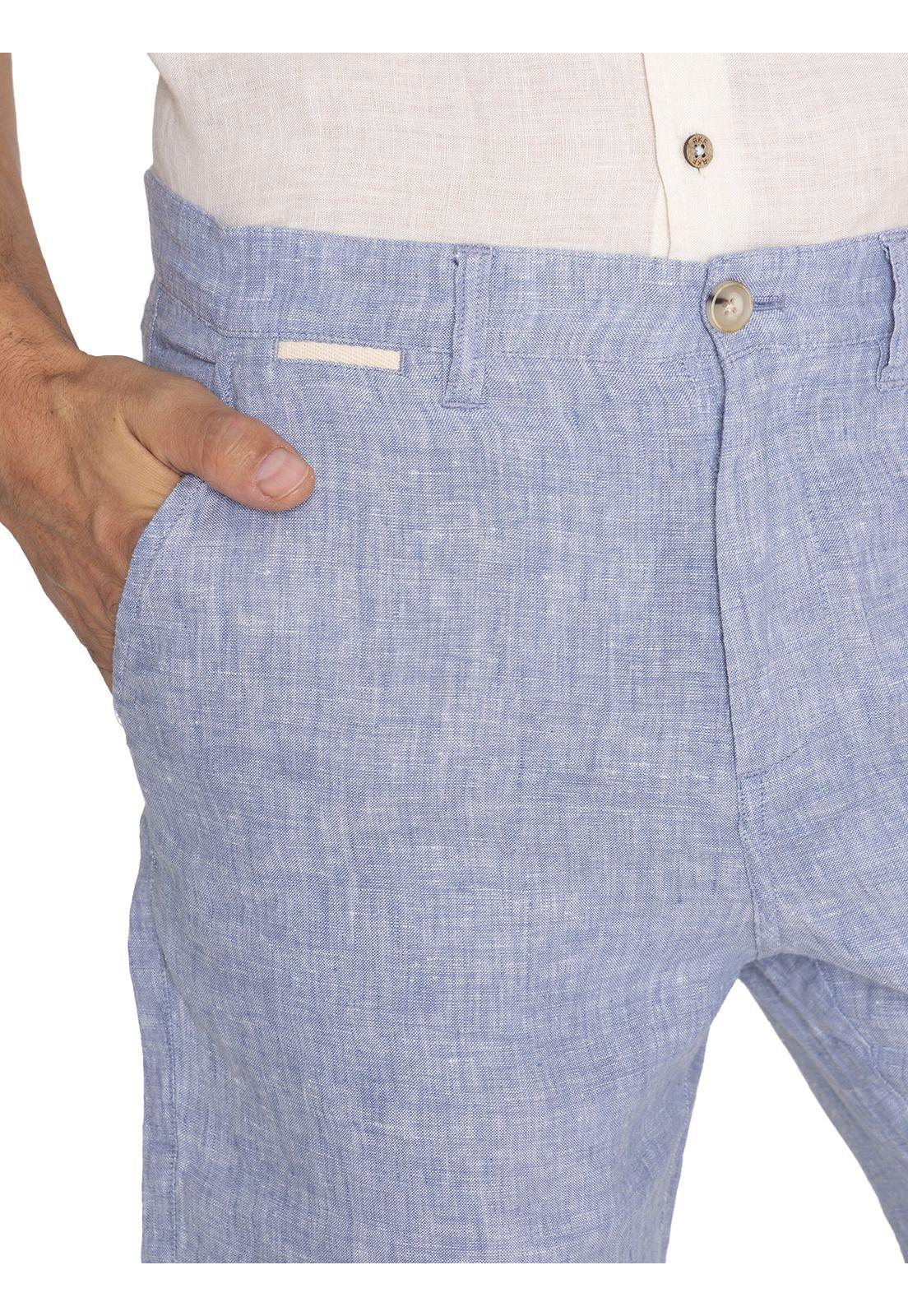 Short Lino Orgánico Azul Linen Hombre -7