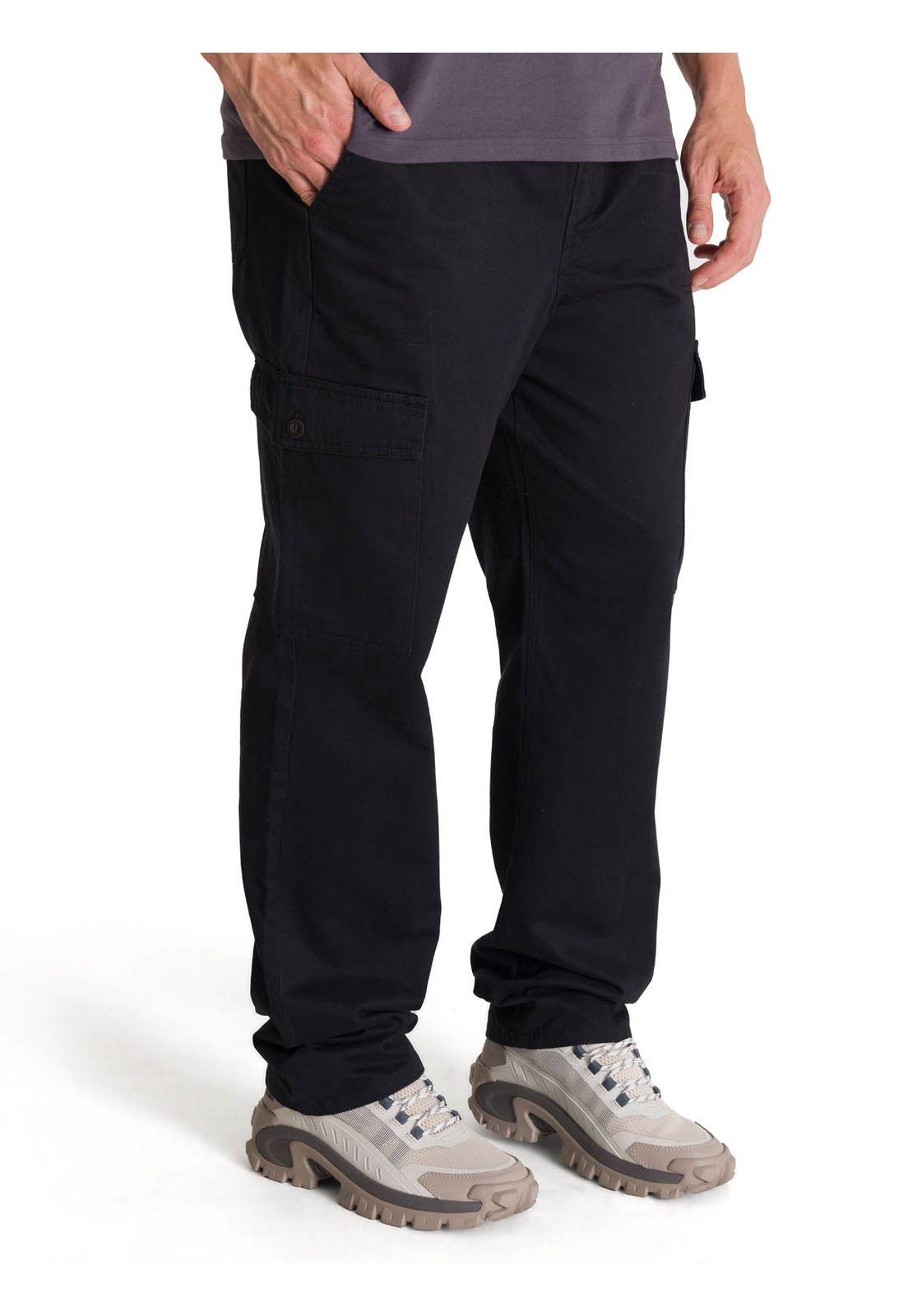 Pantalón Hombre Cargo Straight Negro-0