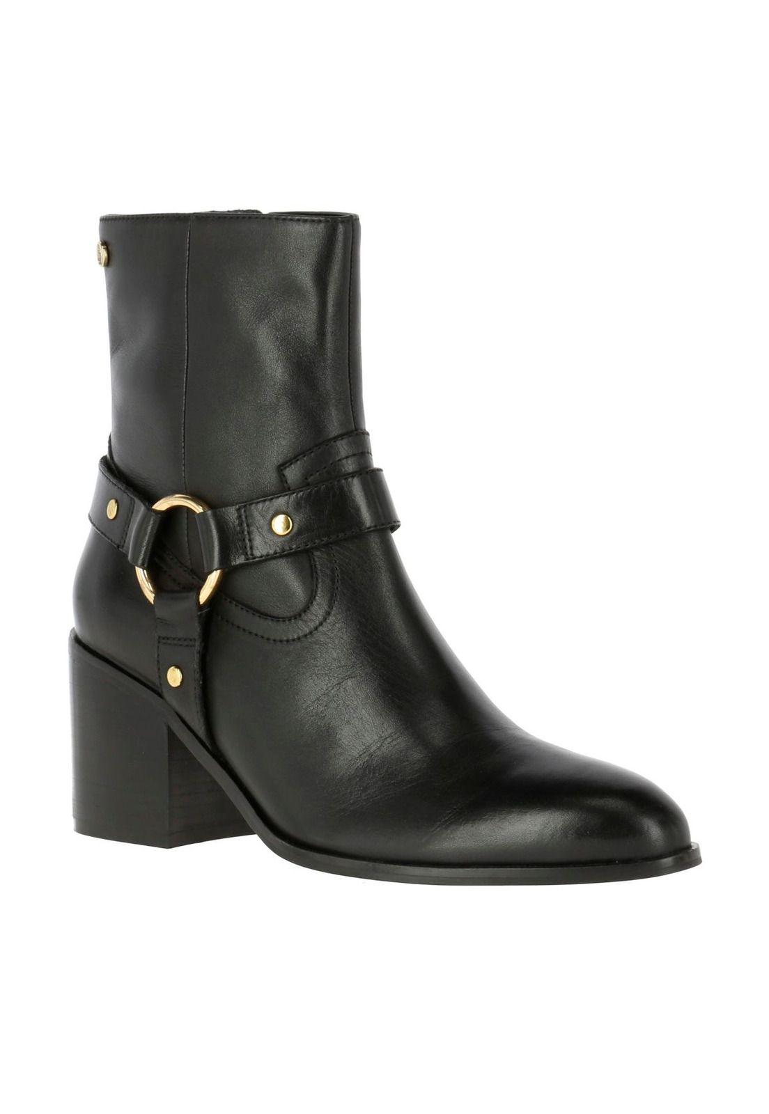 Botin Cuero Mujer Sam Negro-0