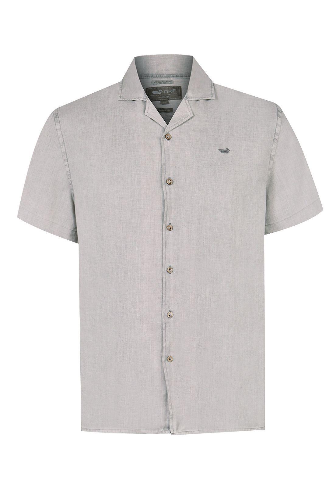 camisa Lino Orgánico Gris Braga Hombre -0