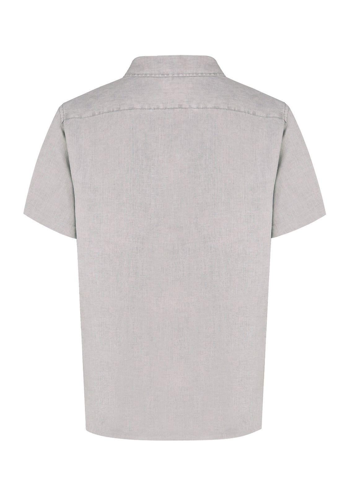 camisa Lino Orgánico Gris Braga Hombre -1