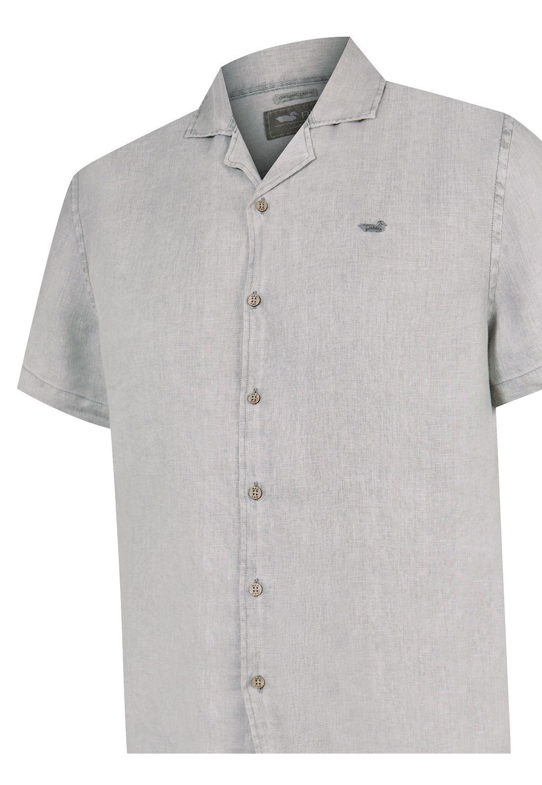 camisa Lino Orgánico Gris Braga Hombre -3