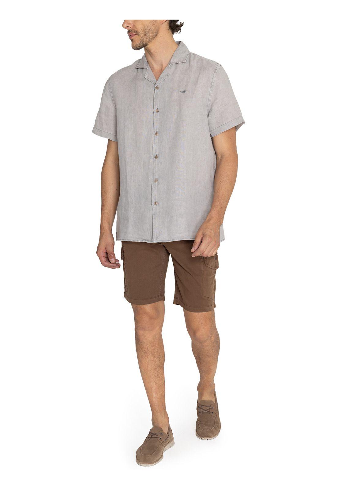 camisa Lino Orgánico Gris Braga Hombre -8