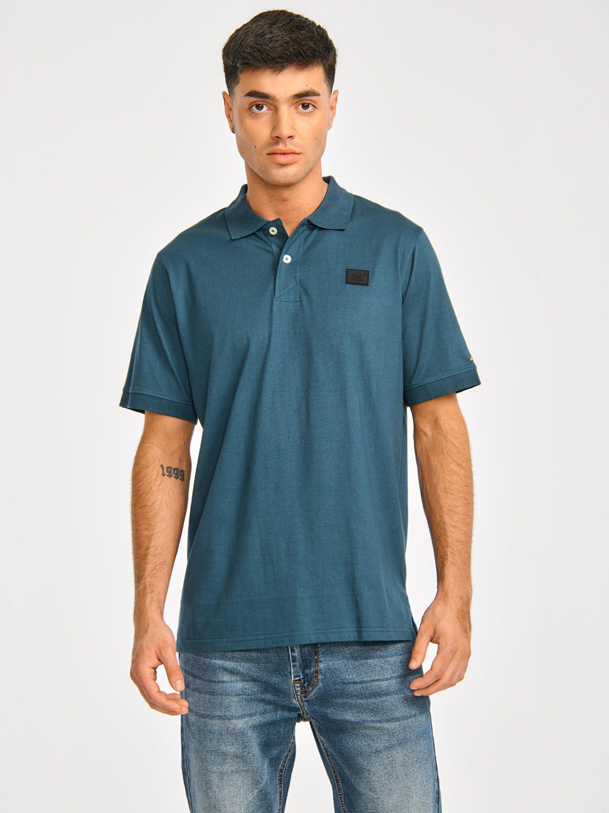 Polera Polo Hombre Cat Logo Jersey Polo Azul-0
