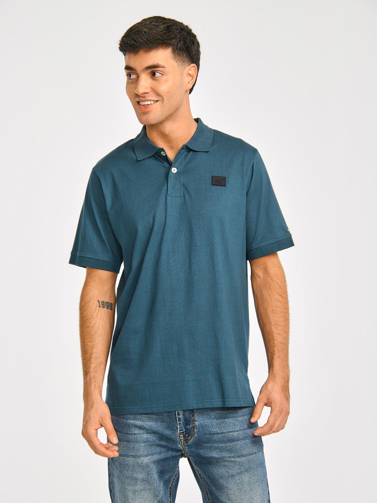 Polera Polo Hombre Cat Logo Jersey Polo Azul-1