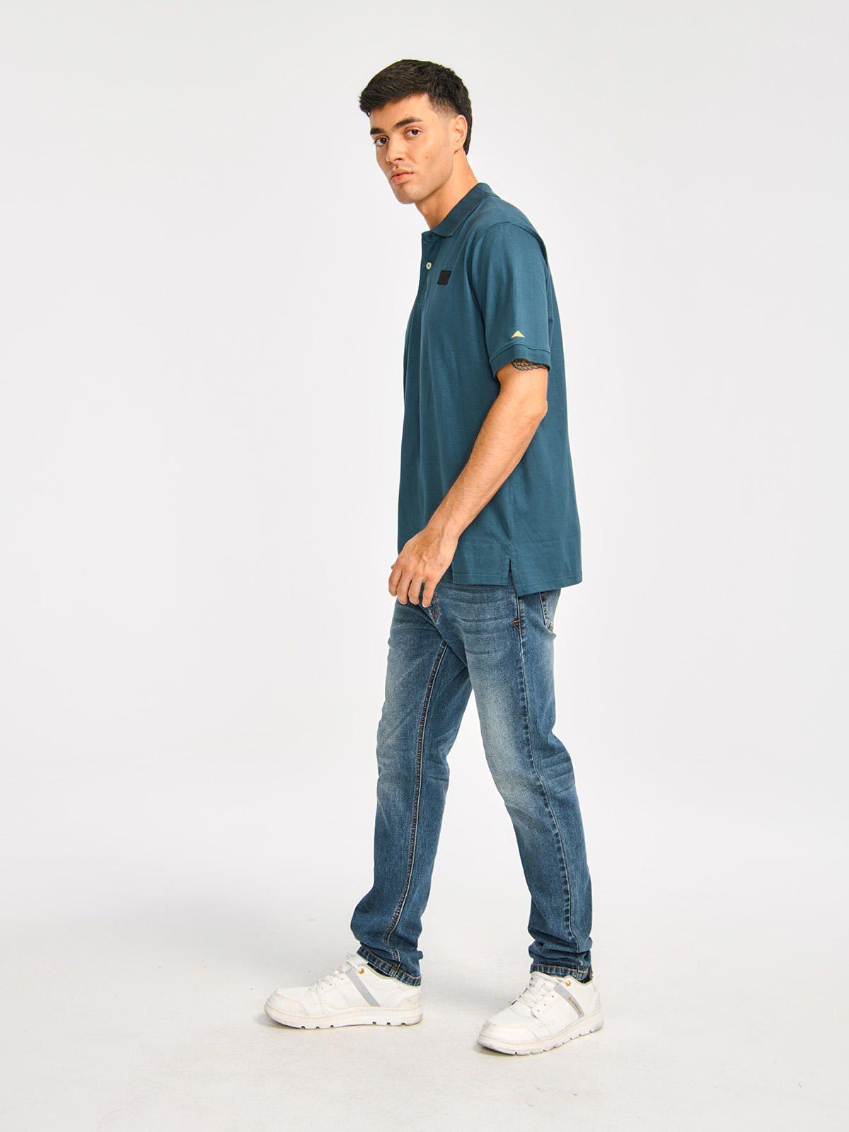 Polera Polo Hombre Cat Logo Jersey Polo Azul-3