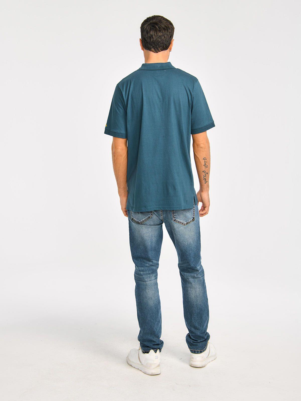 Polera Polo Hombre Cat Logo Jersey Polo Azul-4