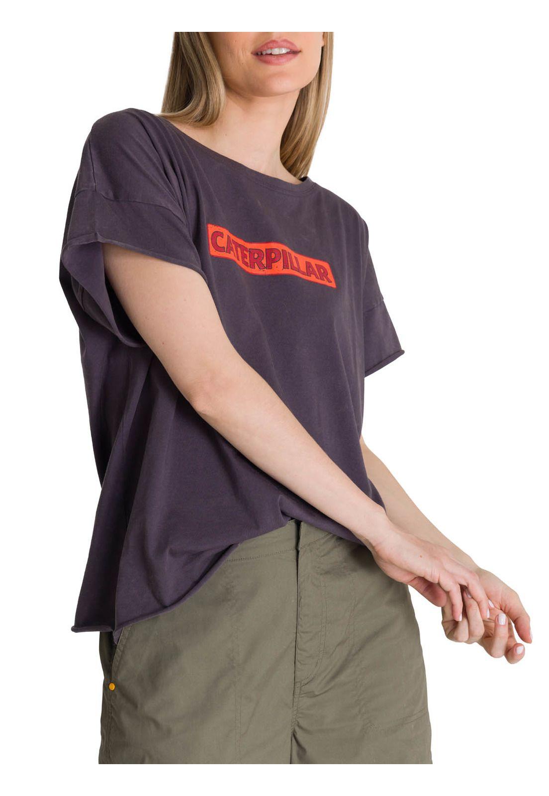 Polera Manga Corta Mujer Diseño Espalda Gris-1