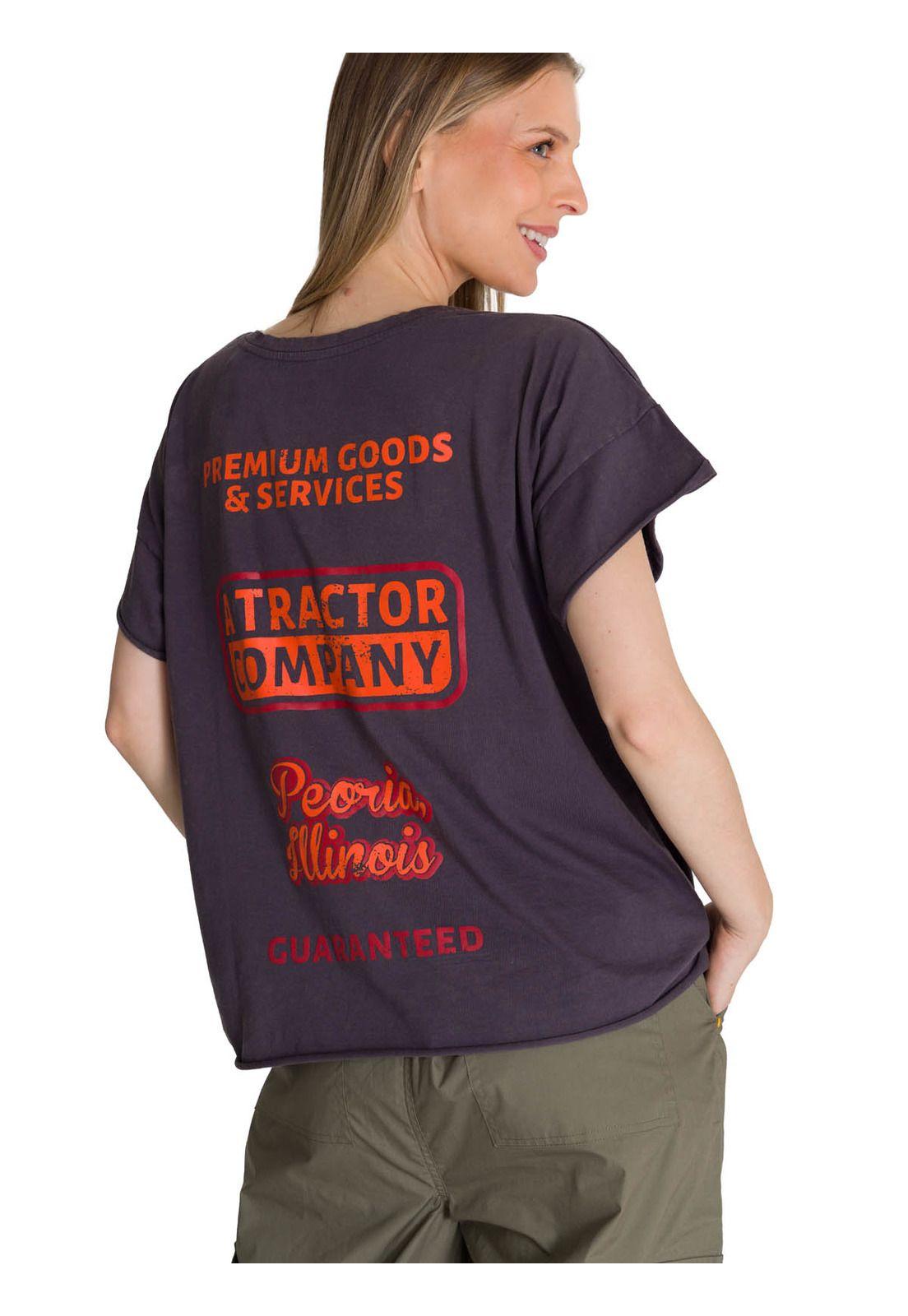 Polera Manga Corta Mujer Diseño Espalda Gris-3