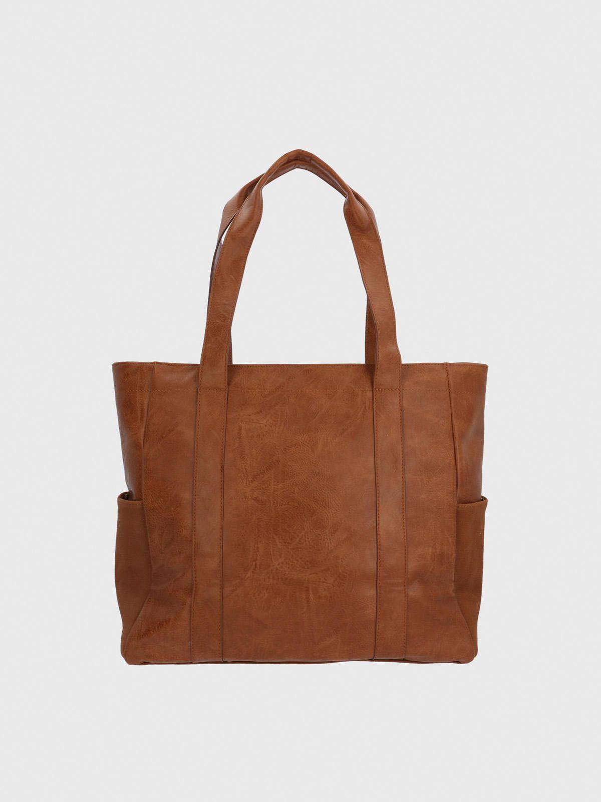 Cartera Ecocuero Mujer Lester Tote Café-2