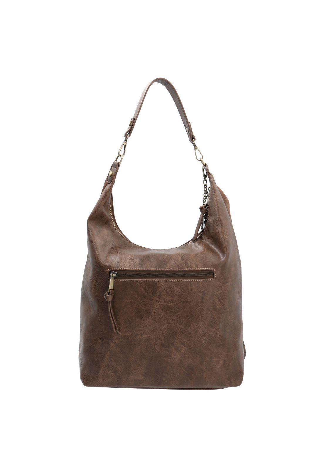 Cartera Mujer Lufen Hobo Café-2