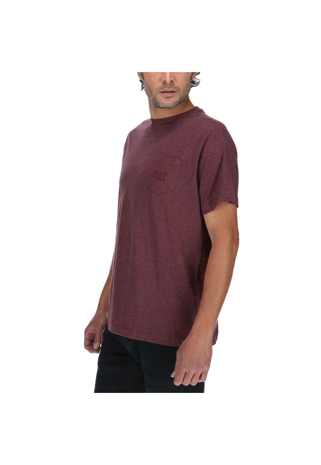 Polera Mc Hombre Traditional Pocket Tee Burdeo-1