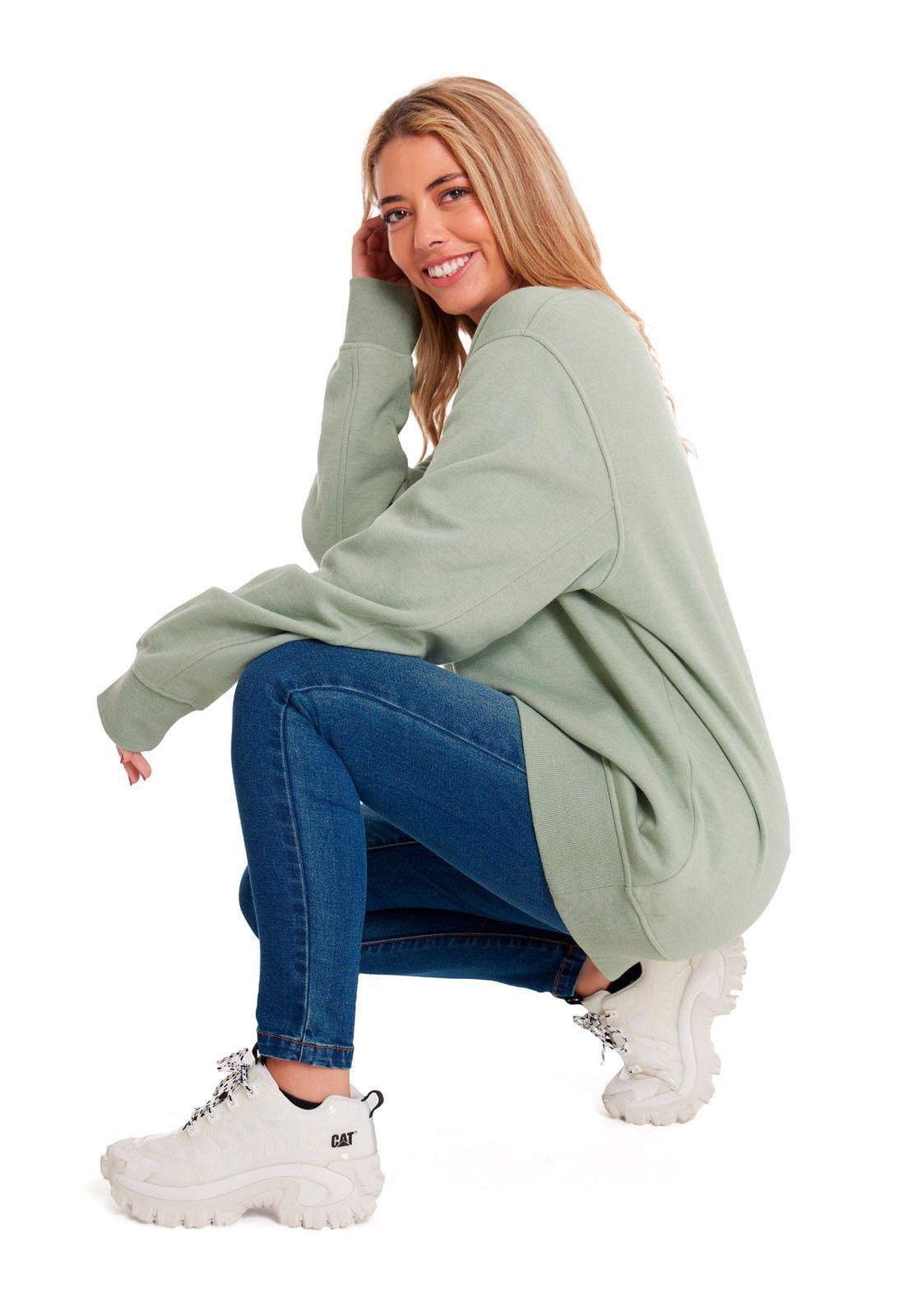 Polerón Unisex Heather Caterpillar Logo Crew Verde-4