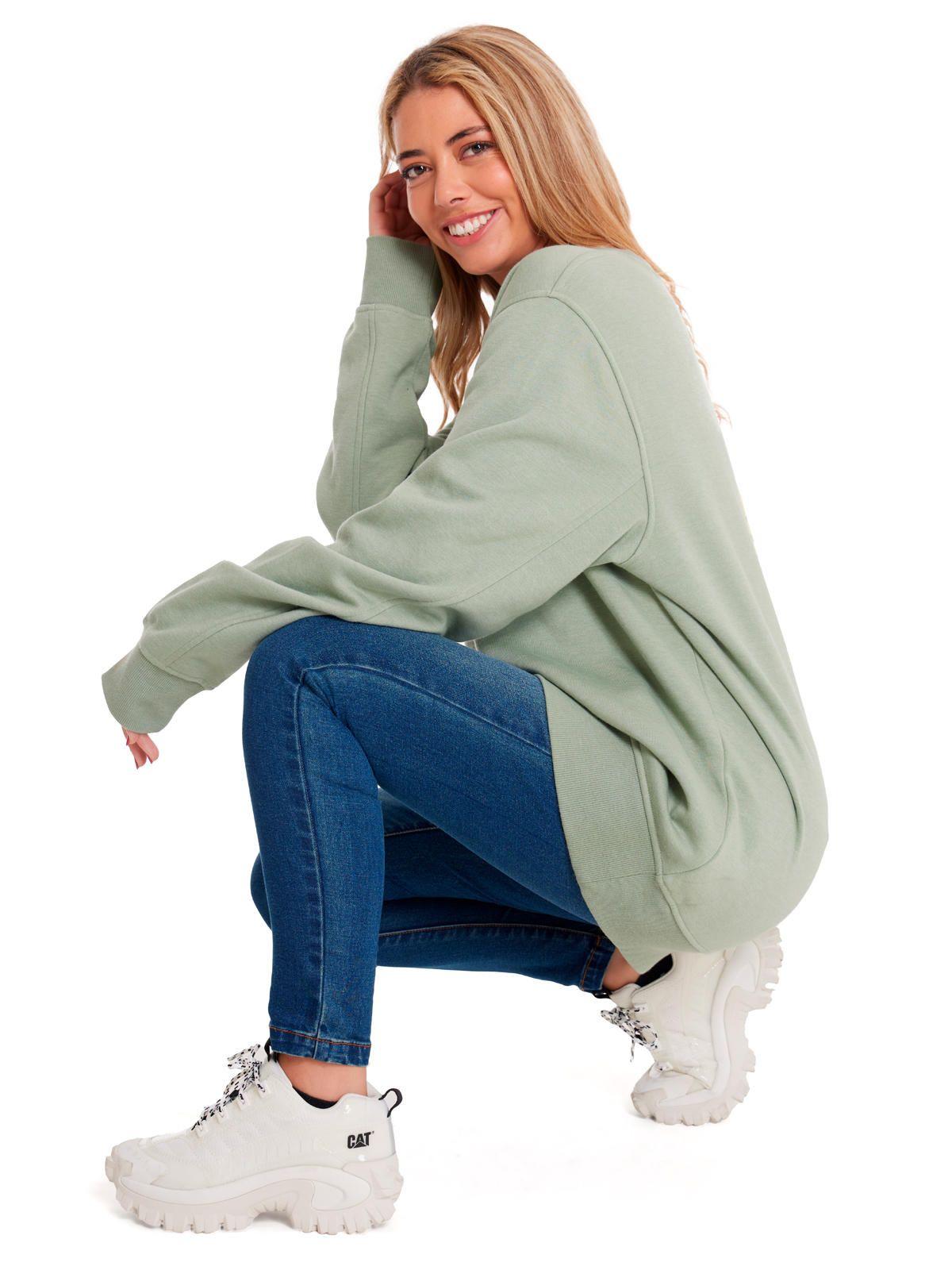 Polerón Unisex Heather Caterpillar Logo Crew Verde-4