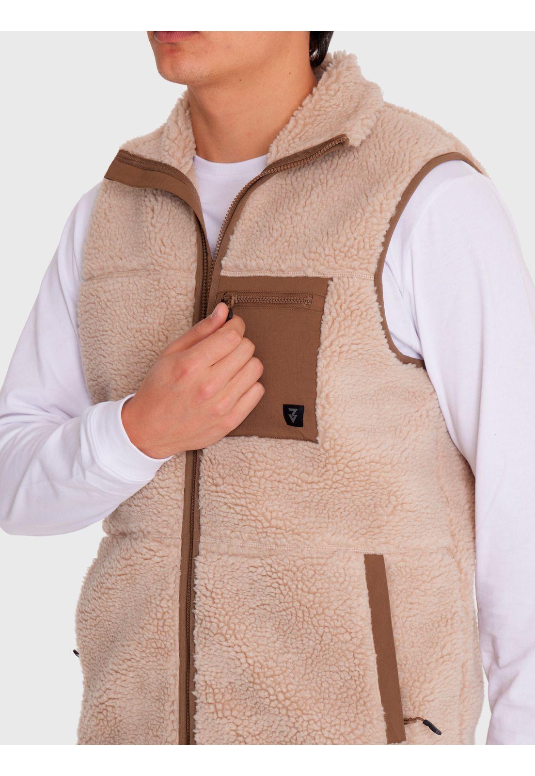 Polar Vest Sherpa sin mangas Café claro Hombre-7