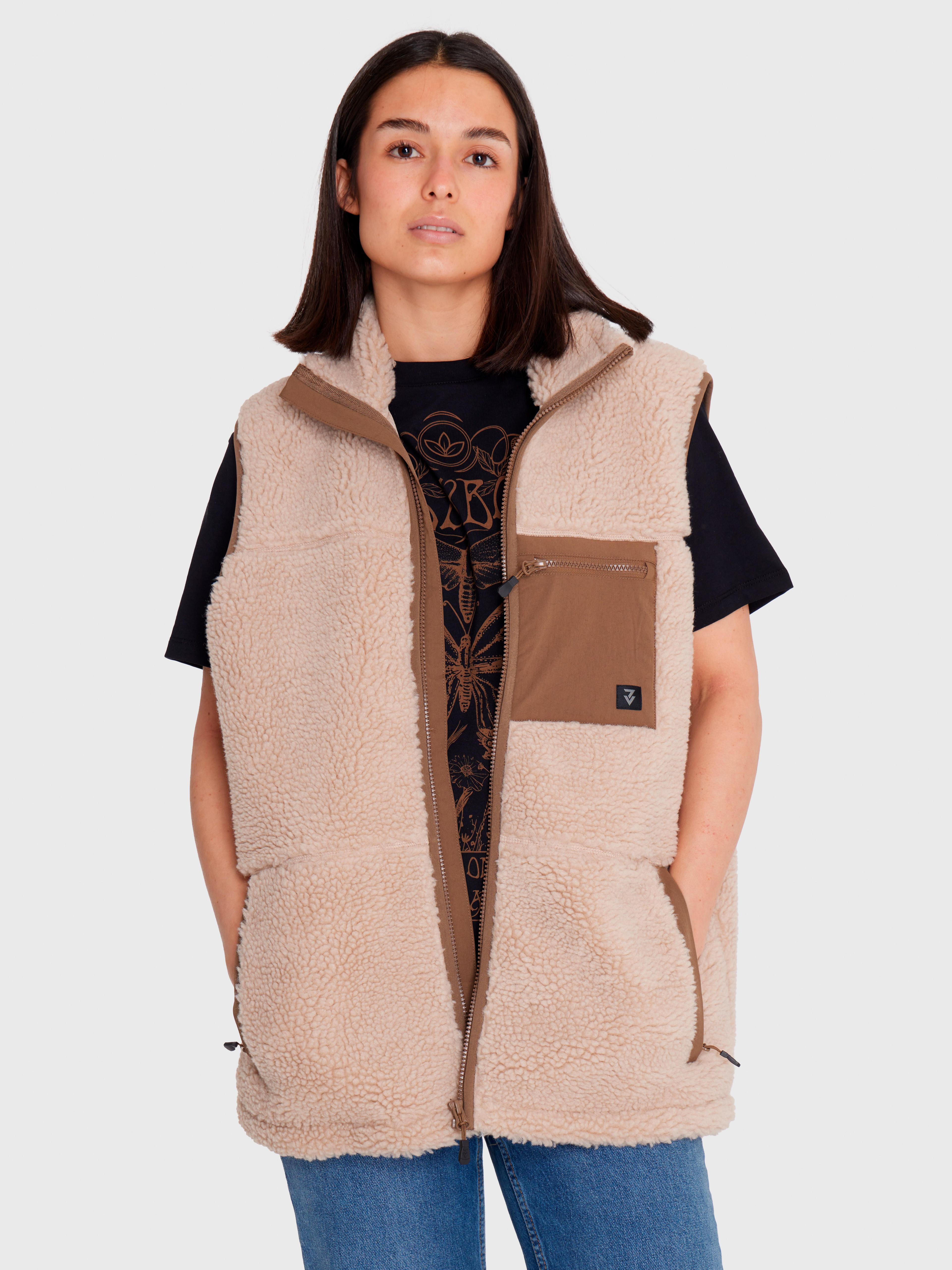 Polar Vest Sherpa sin mangas Café claro Hombre-1