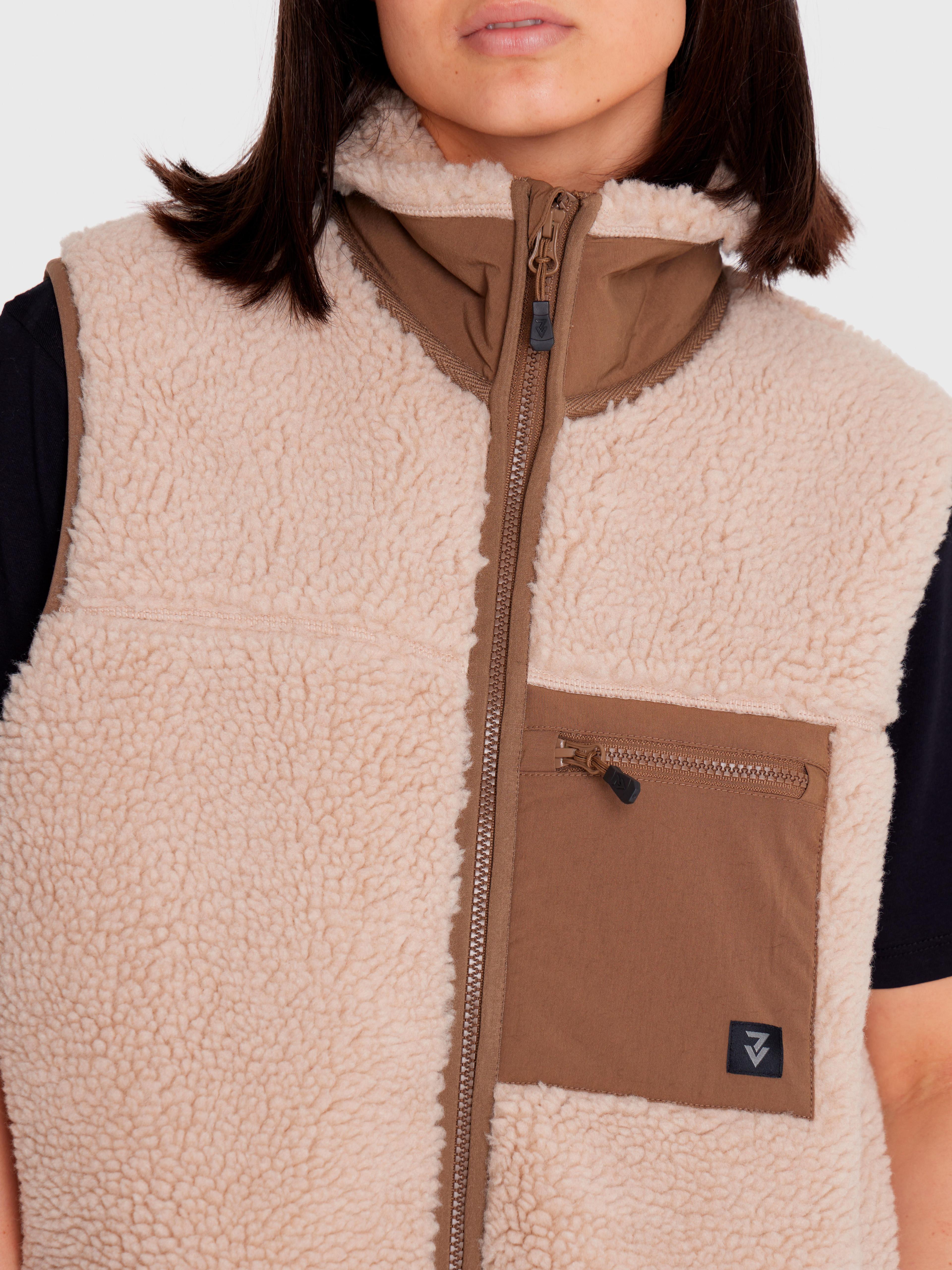 Polar Vest Sherpa sin mangas Café claro Hombre-2