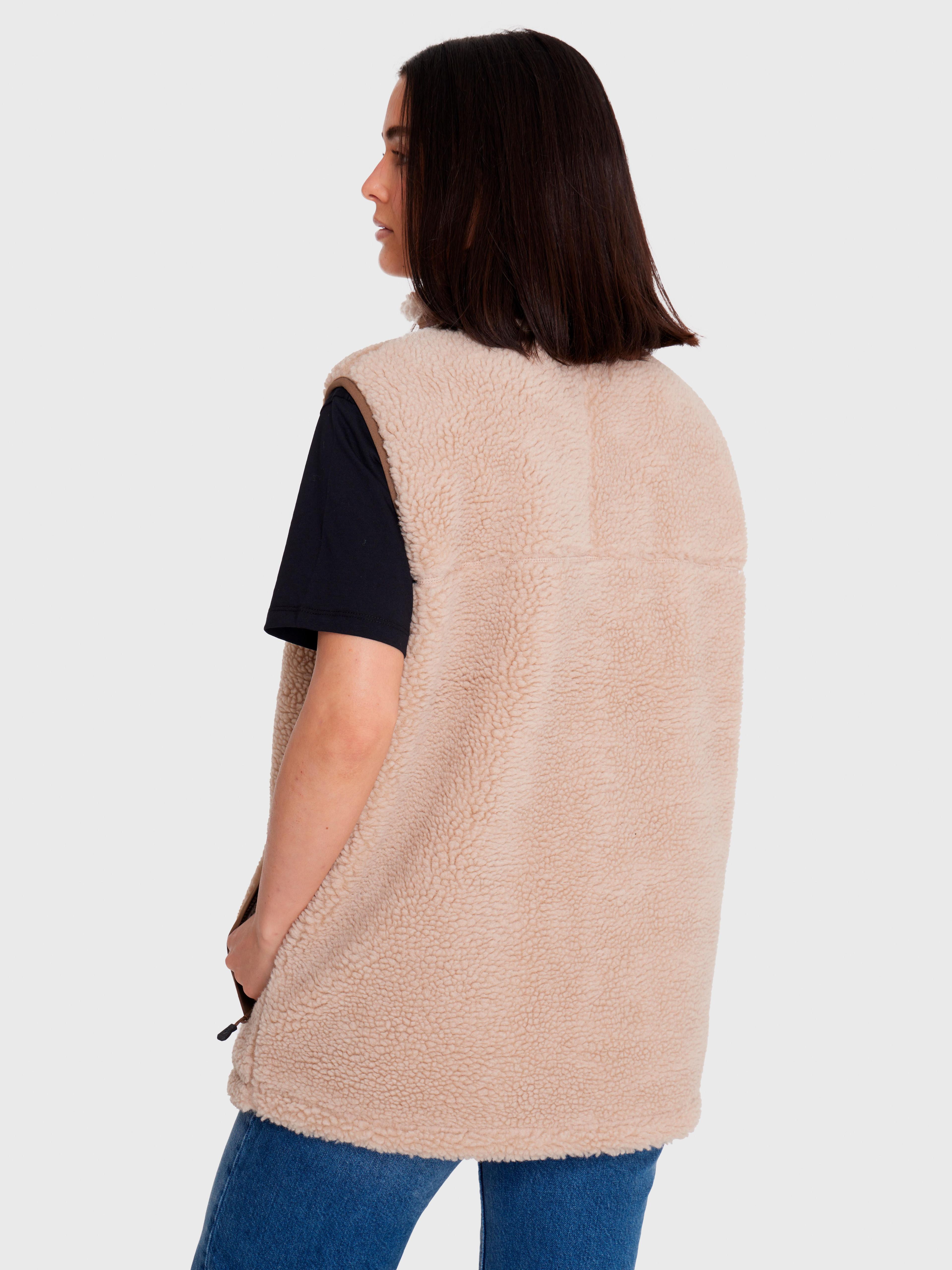 Polar Vest Sherpa sin mangas Café claro Hombre-4